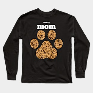Haute Leopard Toyger Mom Cat Paw With Rich Leopard Print Long Sleeve T-Shirt